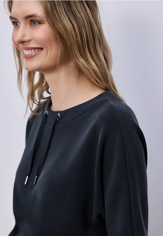 Silk-Look Shirt shadowed navy