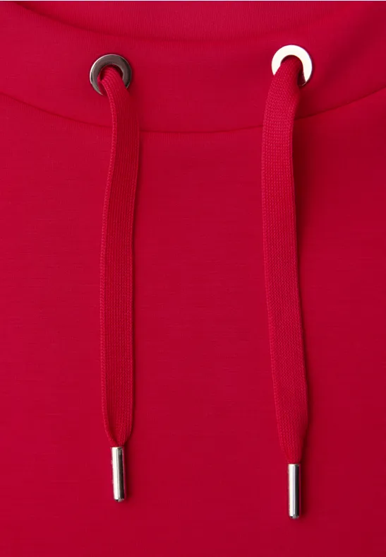 Dropped Shoulder Shirt im Silk-Look salsa red