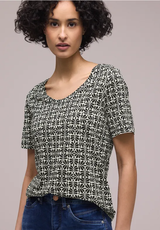 Shirt met minimale print shadowed navy