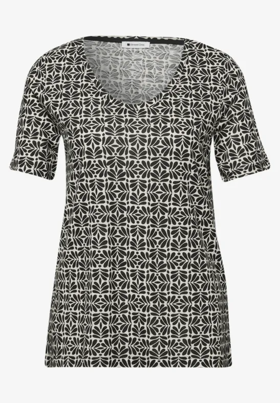 Shirt met minimale print shadowed navy