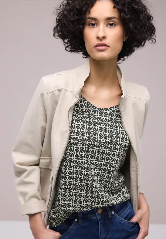 Shirt met minimale print shadowed navy