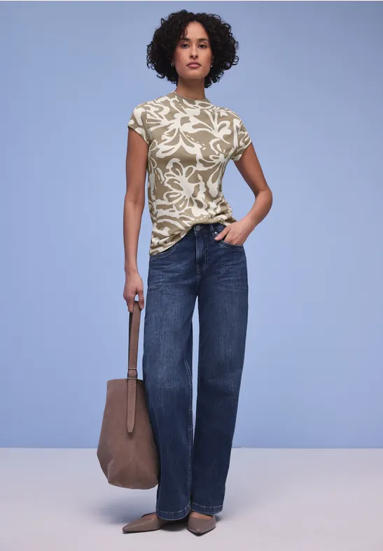 T-shirt de base à motifs safari beige