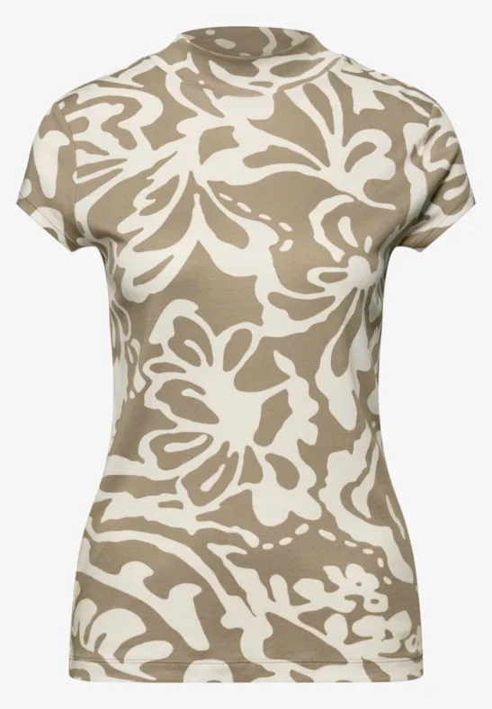 T-shirt de base à motifs safari beige