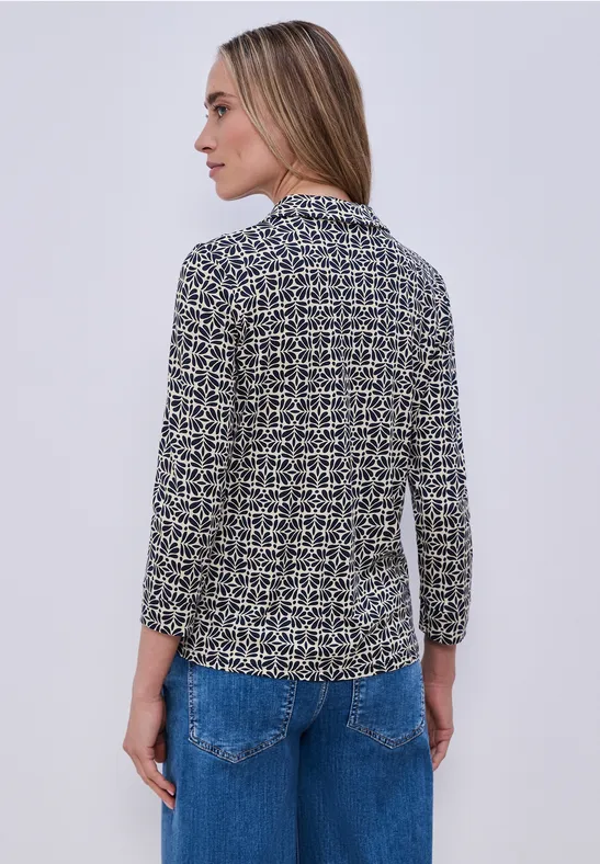 Shirt met een blouse-look shadowed navy