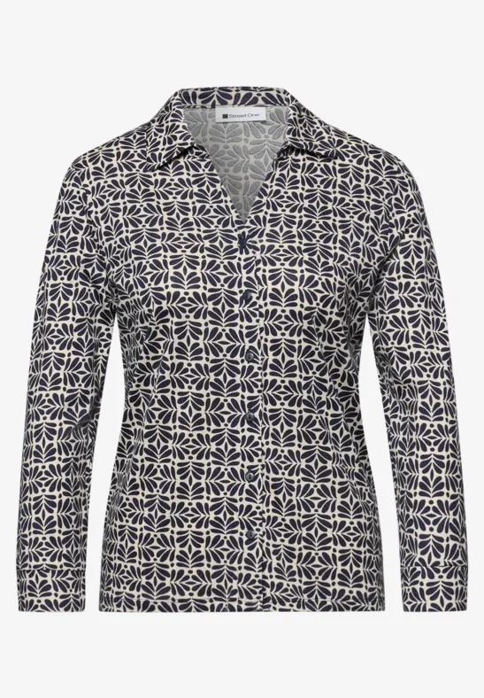 Shirt met een blouse-look shadowed navy