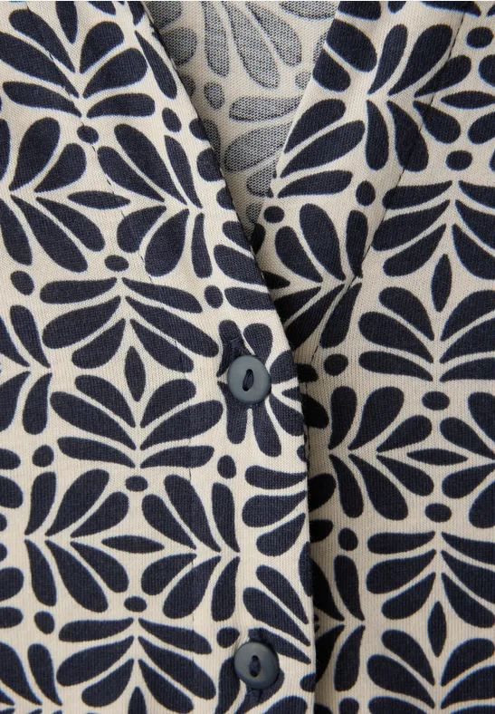 Shirt met een blouse-look shadowed navy