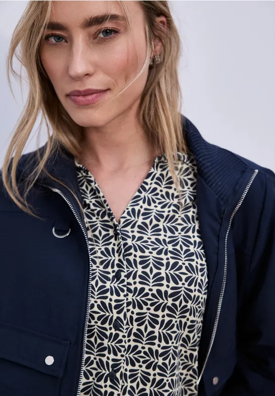Shirt met een blouse-look shadowed navy