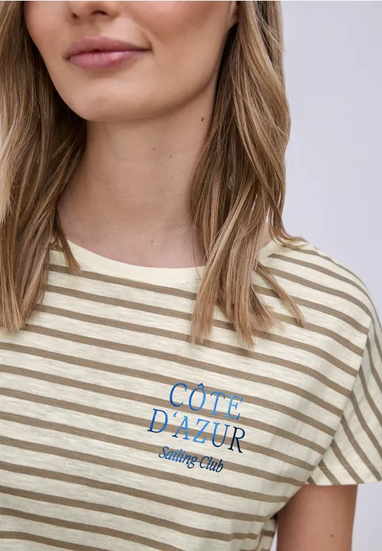 Gestreiftes Shirt safari beige