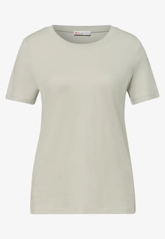 Basic T-Shirt aus reiner Baumwolle mint leaf