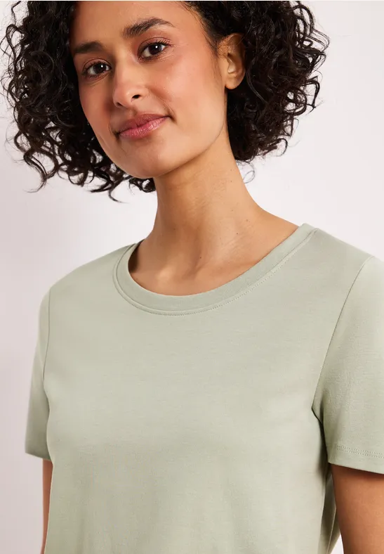 Basic T-Shirt aus reiner Baumwolle mint leaf