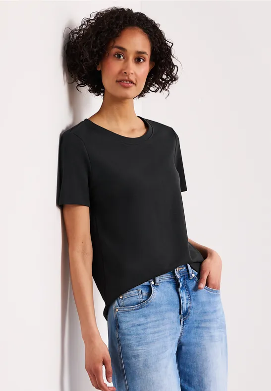 Basic T-Shirt aus reiner Baumwolle deep bound green