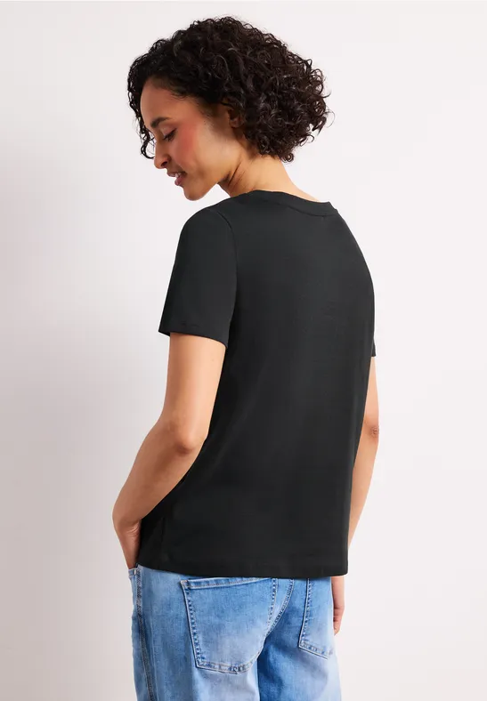 Basic T-Shirt aus reiner Baumwolle deep bound green