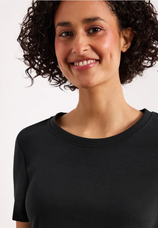 Basic T-Shirt aus reiner Baumwolle deep bound green