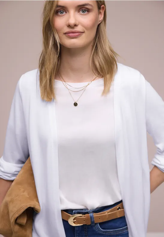 Jas met lange mouwen en een open pasvorm White