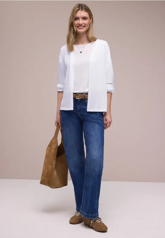 Jas met lange mouwen en een open pasvorm White