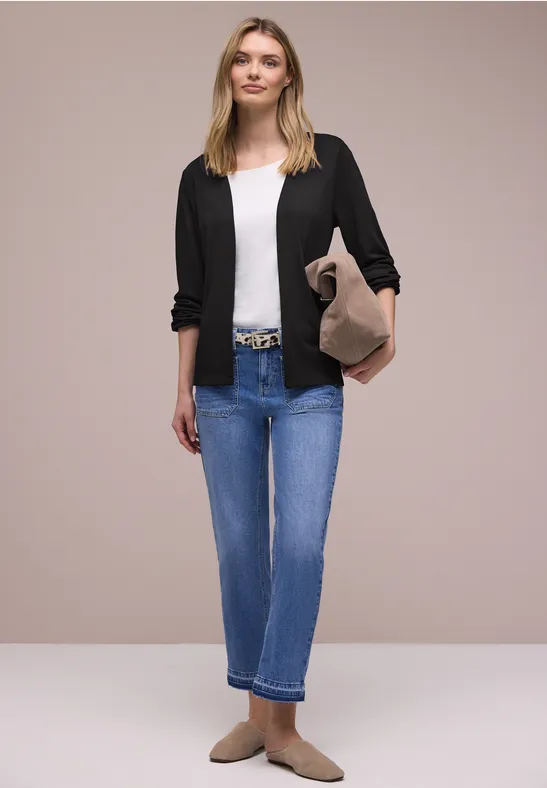 Langarm Jacke in offener Passform Black