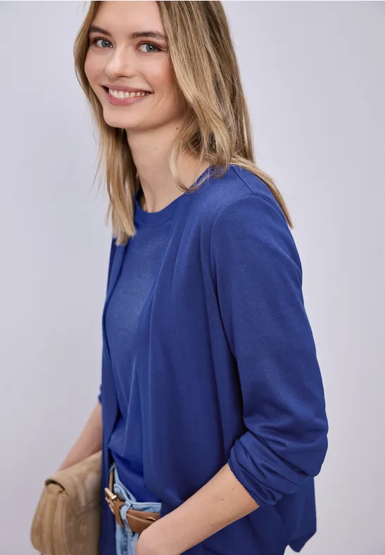 Veste à manches longues, coupe ouverte amparo blue