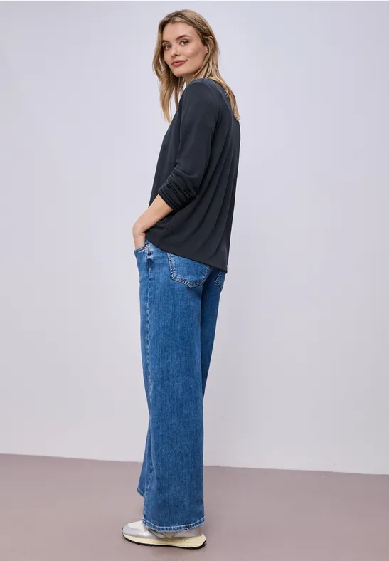 Langarm Jacke in offener Passform shadowed navy