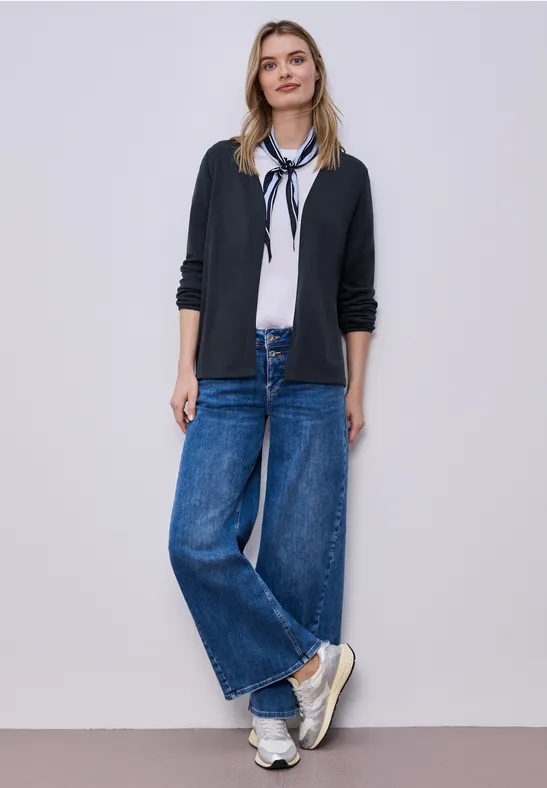 Langarm Jacke in offener Passform shadowed navy