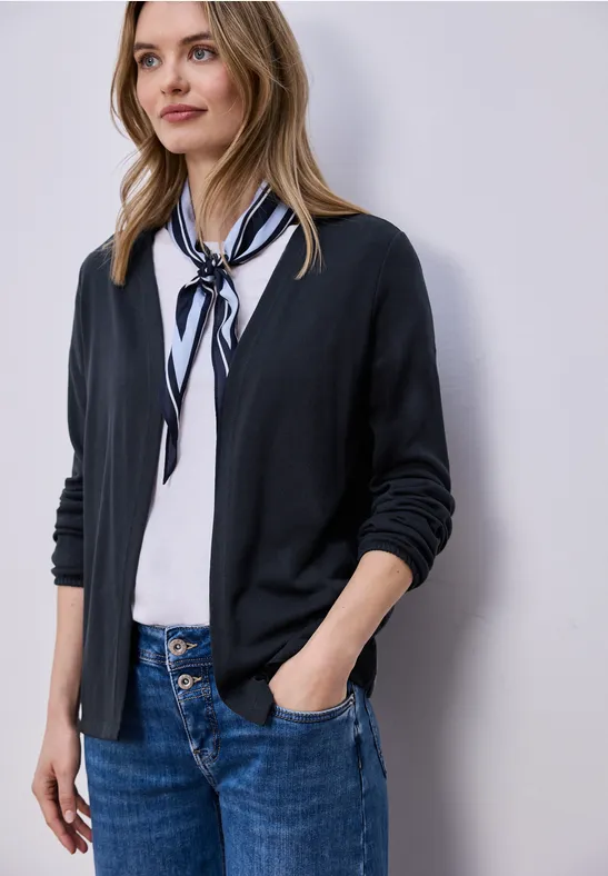 Langarm Jacke in offener Passform shadowed navy