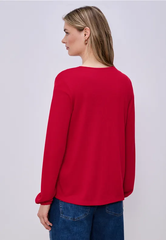 Langarm Jacke in offener Passform salsa red