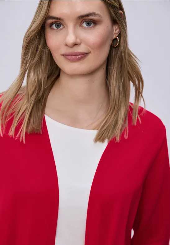 Langarm Jacke in offener Passform salsa red