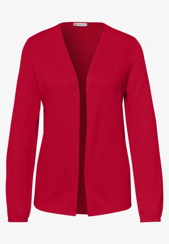 Langarm Jacke in offener Passform salsa red