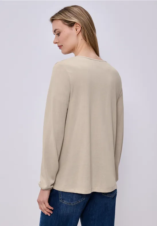 Langarm Jacke in offener Passform clay sand