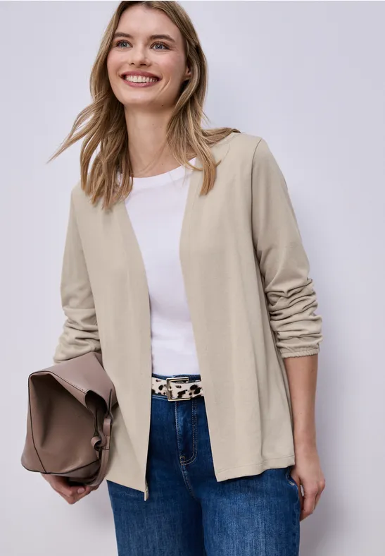 Langarm Jacke in offener Passform clay sand