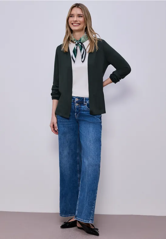 Langarm Jacke in offener Passform deep bound green