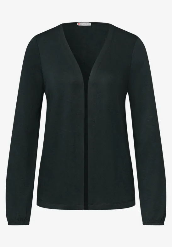 Langarm Jacke in offener Passform deep bound green