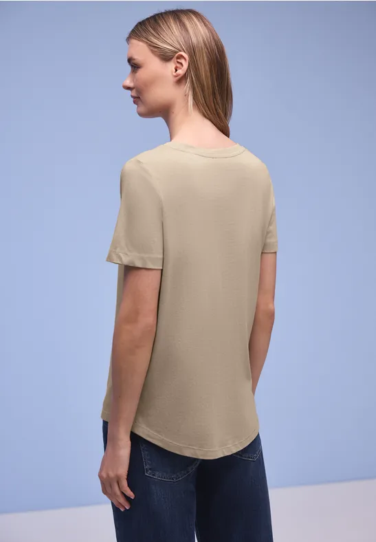 T-shirt long timeless beige