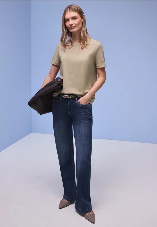 T-shirt long timeless beige