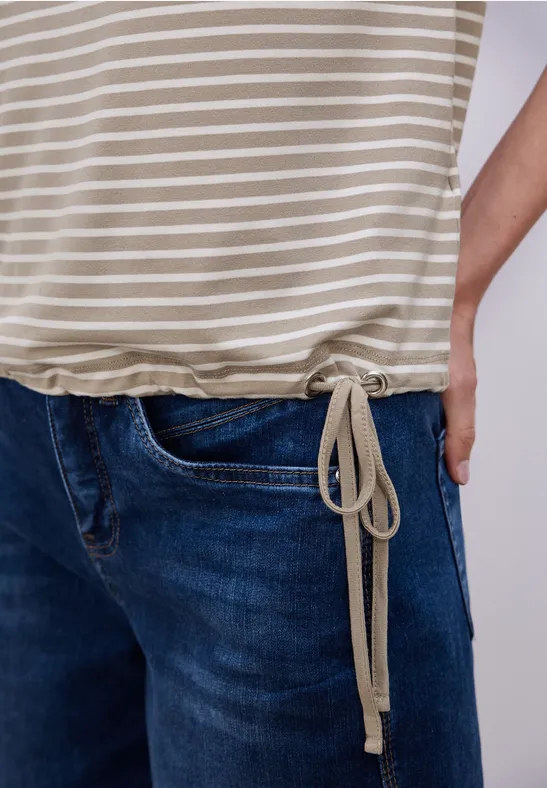 Gestreiftes Shirt timeless beige