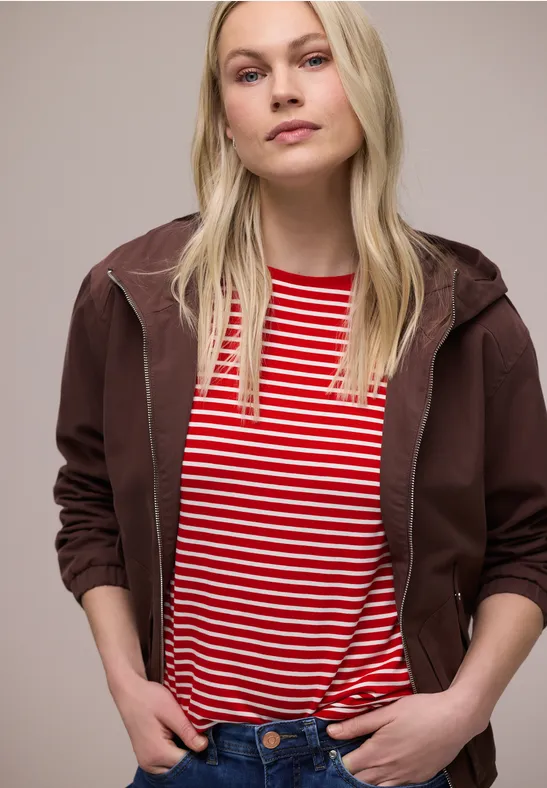 T-shirt à rayures salsa red
