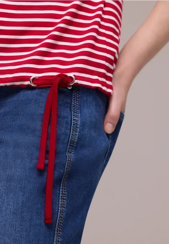 T-shirt à rayures salsa red