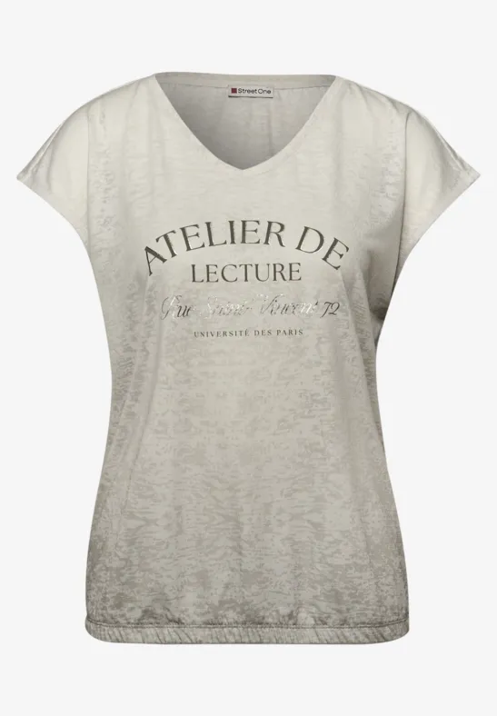 Ausbrenner Shirt mit Wording clay taupe