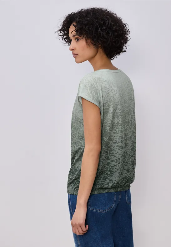 Ausbrenner Shirt mit Wording pine grove green