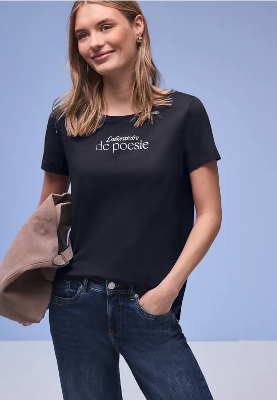 T-shirt avec wording shadowed navy