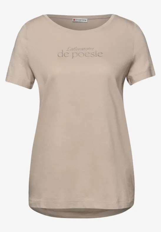 Shirt met tekst clay sand