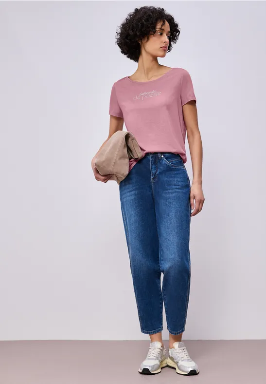 Shirt met tekst clouded blush