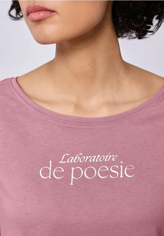 Shirt met tekst clouded blush