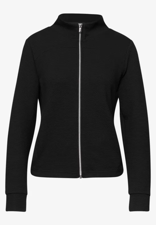 Langarm Jacke mit Turtle Neck Black