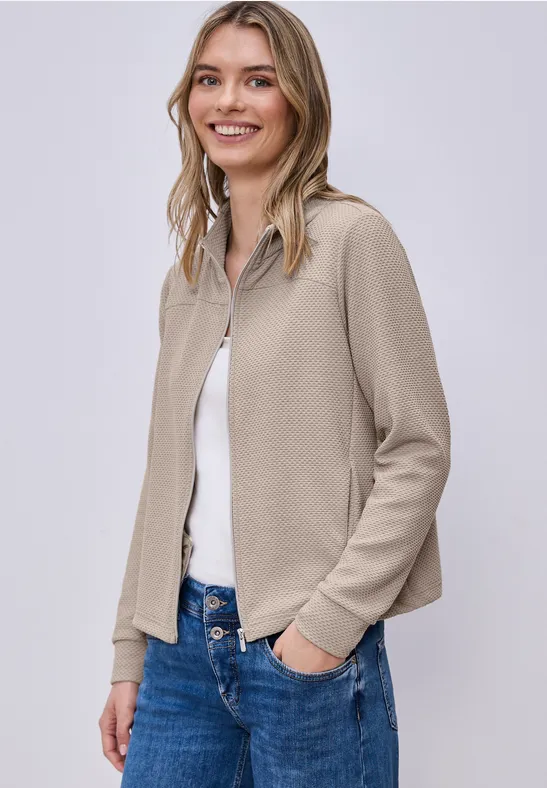 Veste à manches longues avec Turtle Neck timeless beige