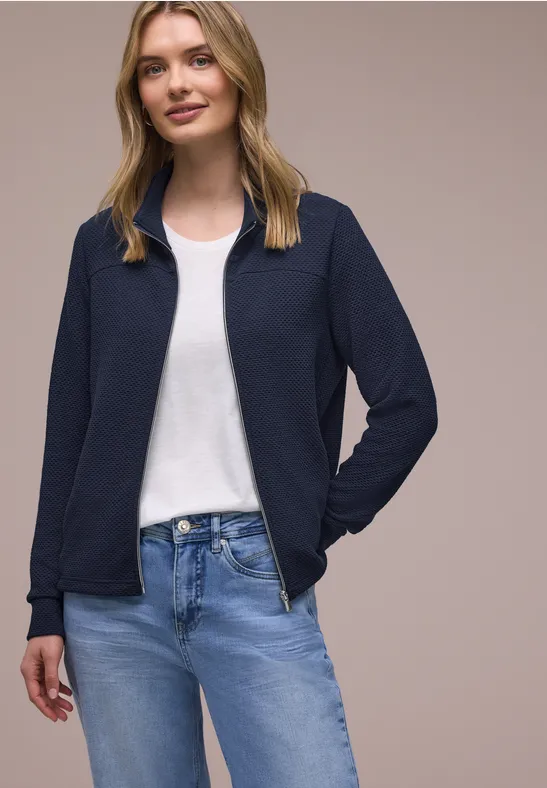Langarm Jacke mit Turtle Neck shadowed navy