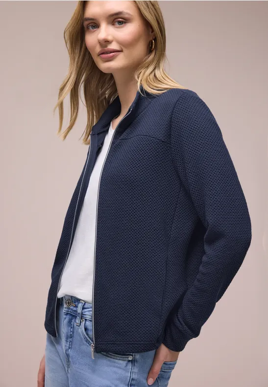 Langarm Jacke mit Turtle Neck shadowed navy