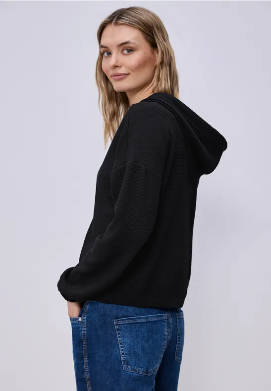 Kurze Hoodie Jacke Black