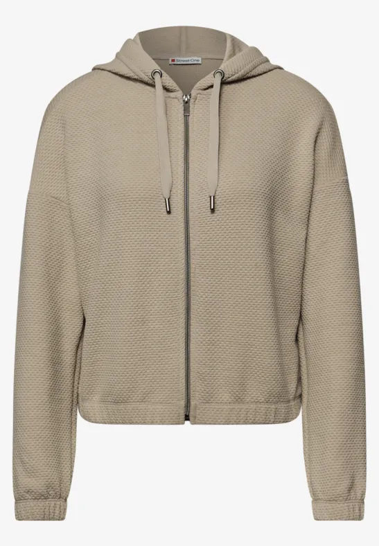 Kurze Hoodie Jacke timeless beige