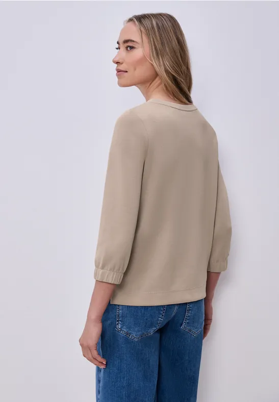 Shirt in Unifarbe morning beige