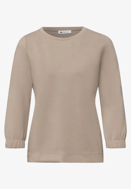 Shirt in Unifarbe morning beige
